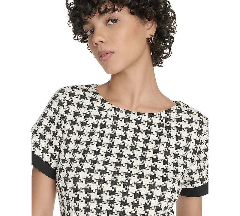 Tommy Hilfiger Women's Knit Houndstooth Shift Dress