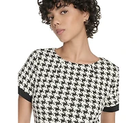 Tommy Hilfiger Women's Knit Houndstooth Shift Dress