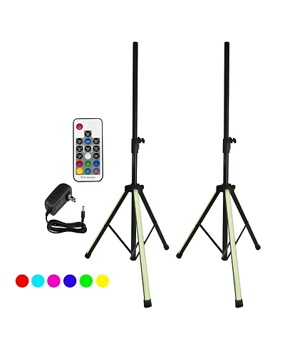 5Core Speaker Stand 2Pcs Tripod w Rgb Lights Adjustable 72 Inch Dj Studio Monitor Stands