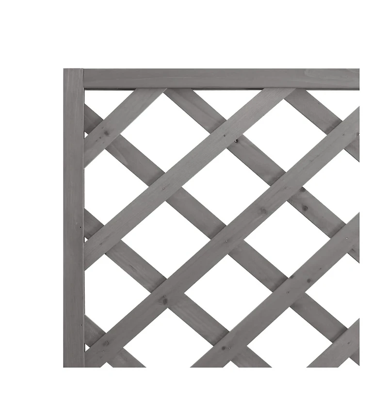 Planter with Trellis Gray Solid Wood Fir
