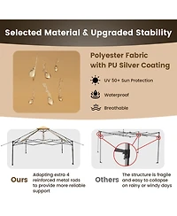 Gymax Outdoor Patio 13' x13' Pop Up Canopy Tent UV50+ Adjust Sun Protection w/ Mesh Sidewall