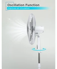 Black+Decker 18-Inch Pedestal Fan, BFP18SXW, Oscillating Fan for Home and Office, White