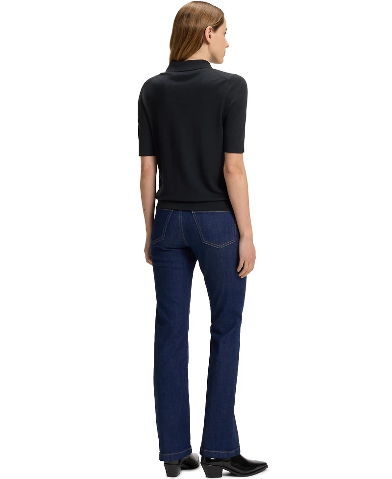 Boss by Hugo Women's Knit Virgin-Wool Polo Sweater