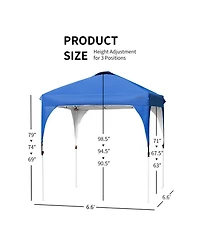 Gymax 6.6x6.6 Ft Pop up Canopy Tent Shelter Height Adjustable w/ Roller Bag