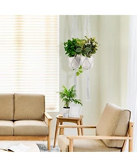 Sorbus Macrame Plant Hanger - for Indoor & Outdoor Hanging - Cotton Rope, for Home, Patio