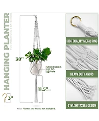 Sorbus Macrame Plant Hanger - for Indoor & Outdoor Hanging - Cotton Rope, for Home, Patio