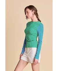English Factory Women's Color Block Striped T Shirt