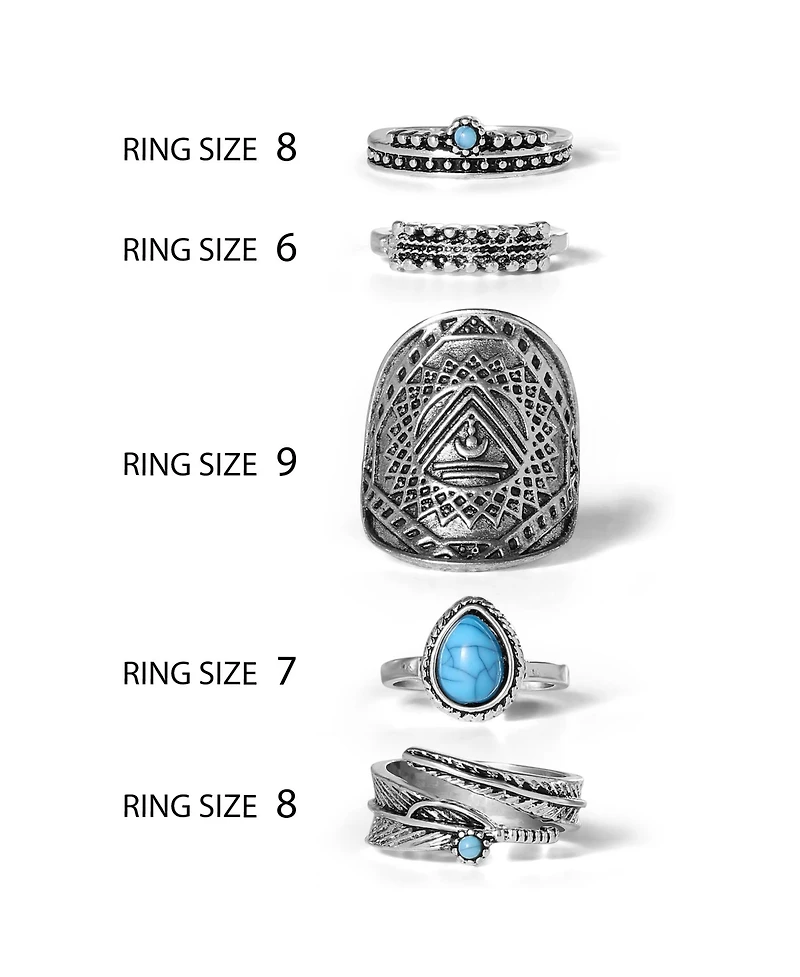 Jessica Simpson 5-Piece Mixed Gold-Tone Dainty Ring Set