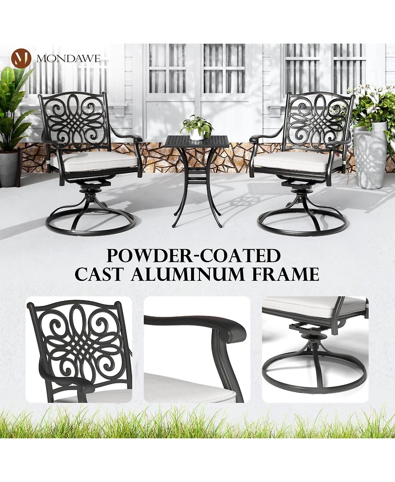 Mondawe Outdoor Swivel Dining Armchair