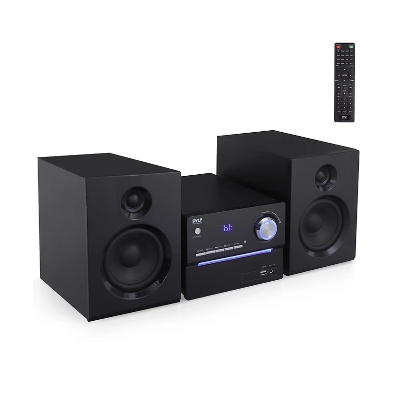 Pyle 3-Piece Wireless Bt Streaming Stereo System with MP3, Usb, Fm Radio, Bass Reflex Speaker, and Remote Control (Black)