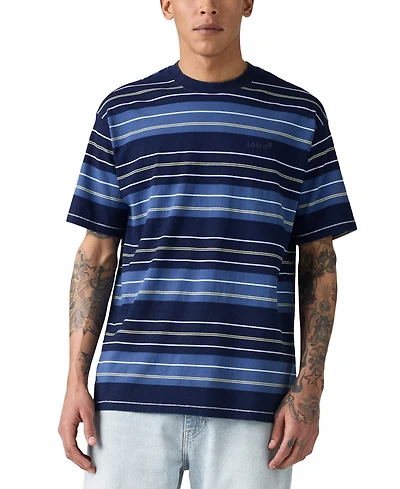 Levi's Men's Relaxed Fit Short Sleeve Striped Red Tab Vintage Crewneck T-Shirt