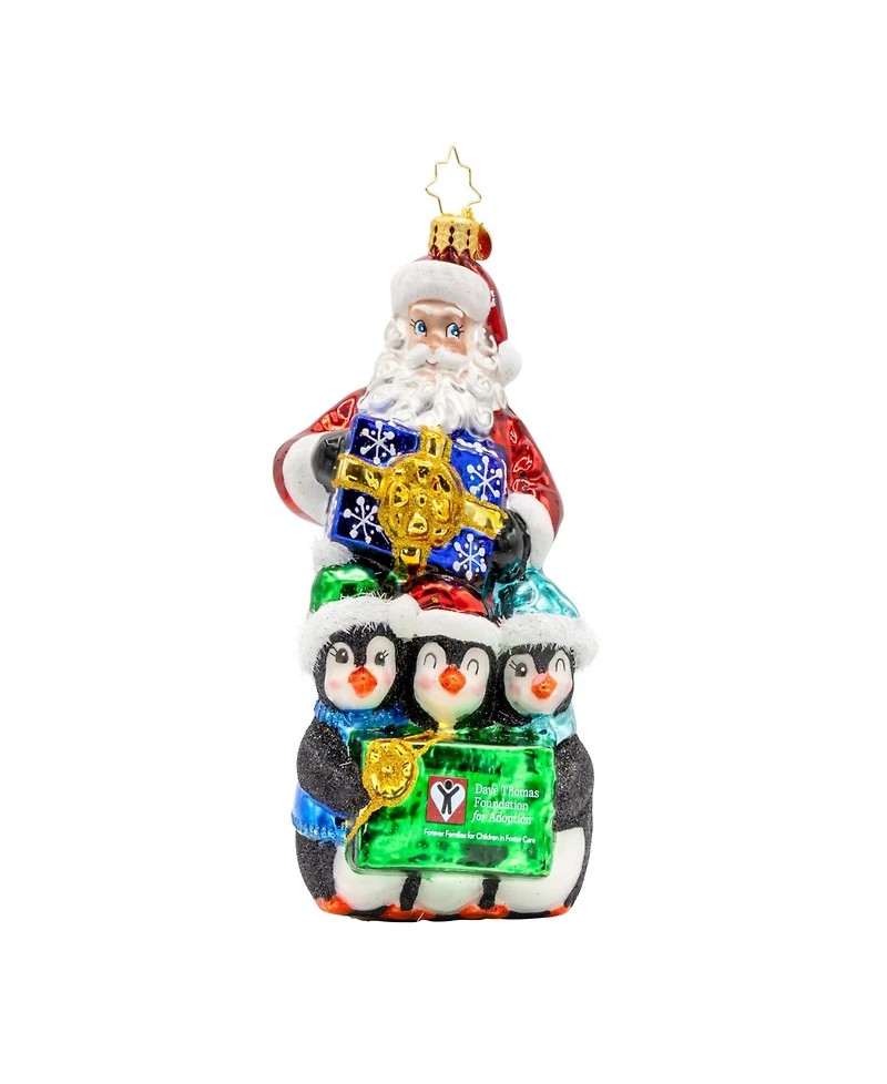 Christopher Radko Dave Thomas Foundation Santa Flurry Friends Ornament