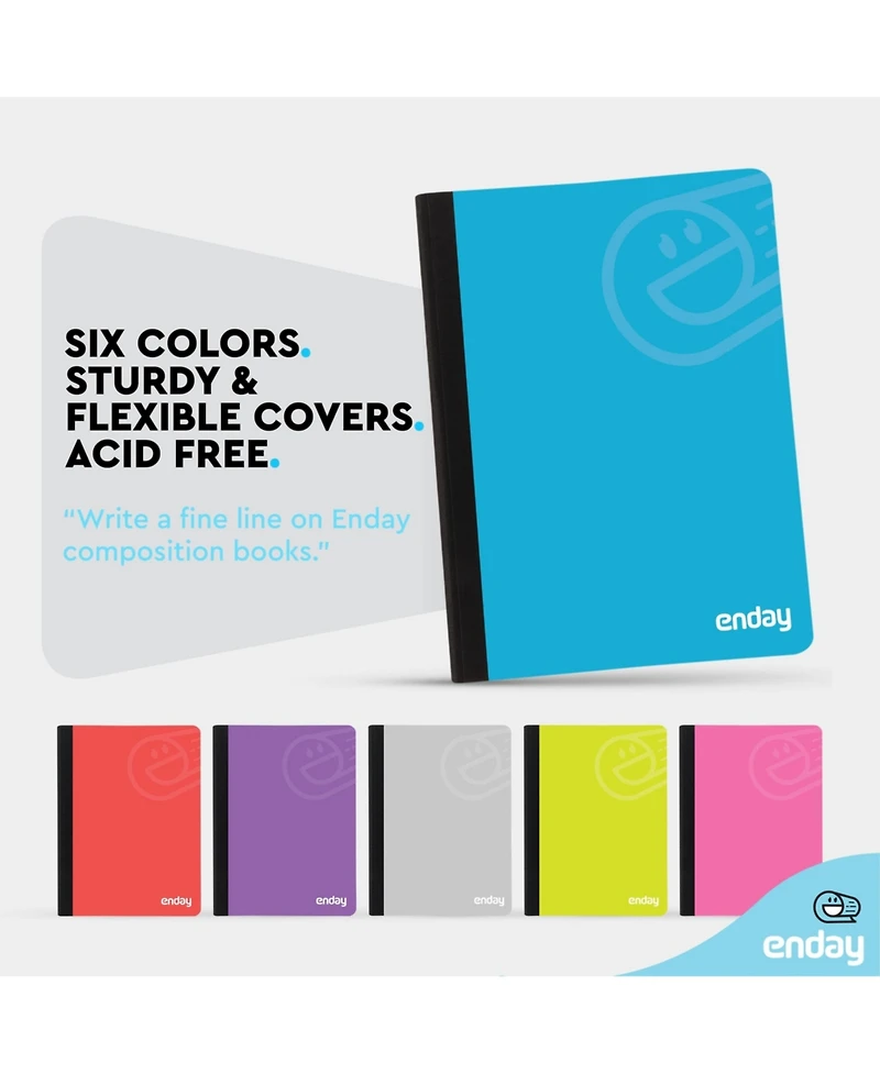 Enday Composition Notebooks College Ruled Paper, Pink Hard Cover Notebook, Premium Lined Books, 100 Sheets Notebook