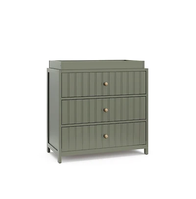 Graco Teddi 3 Drawer Chest with Changing Table Topper (Olive)