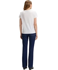 Boss by Hugo Women's Slim-Fit Mercerized-Cotton Monogram T-Shirt