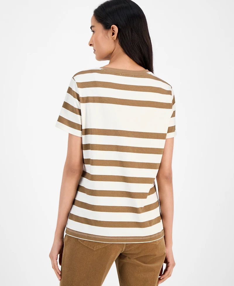Nautica Jeans Women's Round-Neck Logo T-Shirt