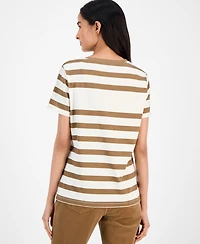 Nautica Jeans Women's Round-Neck Logo T-Shirt