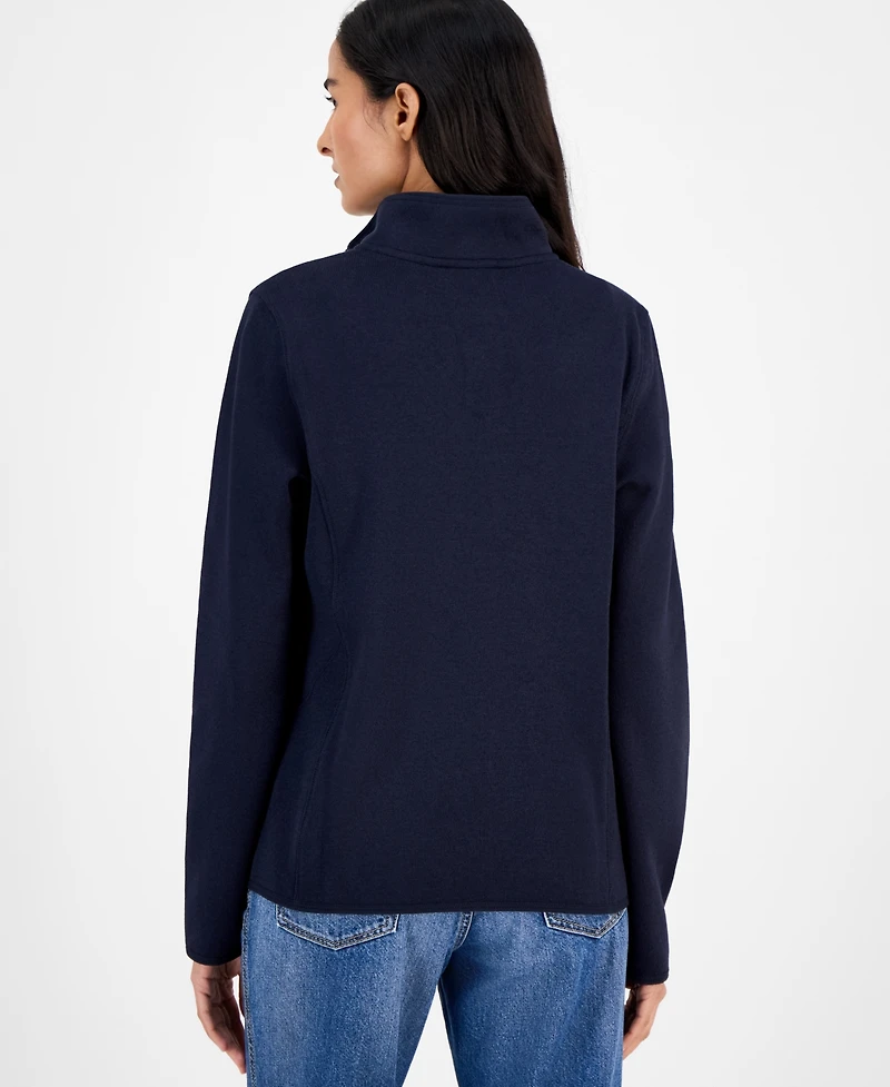 Nautica Jeans Women's Zip-Front Fleece Sweater jacket