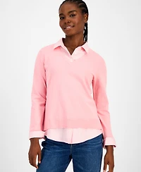 Tommy Hilfiger Women's Twofer V-Neck Long-Sleeve Sweater