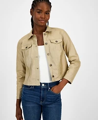 Tommy Hilfiger Women's Foil Cropped Trucker Jacket