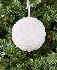Holiday Lane Pastel Shine White Ball Ornament, Macy's Exclusive