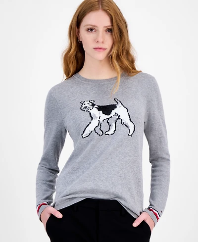 Tommy Hilfiger Women's Cotton Terrier Crewneck Sweater