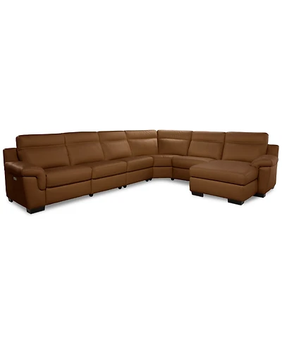 Julius Ii -Pc. Leather Chaise Sectional with 2 Power Recliners