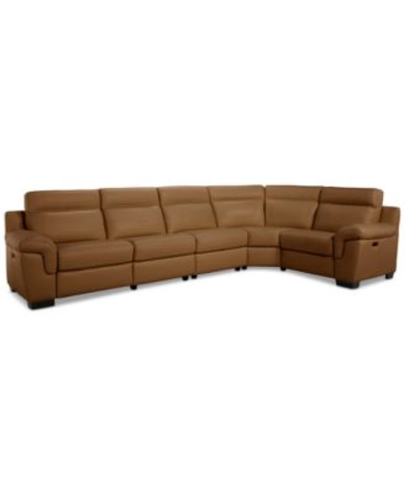 Julius Ii Leather Sectional Collection Macys Exclusive