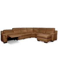 Julius Ii -Pc. Leather Chaise Sectional with 1 Power Recliner