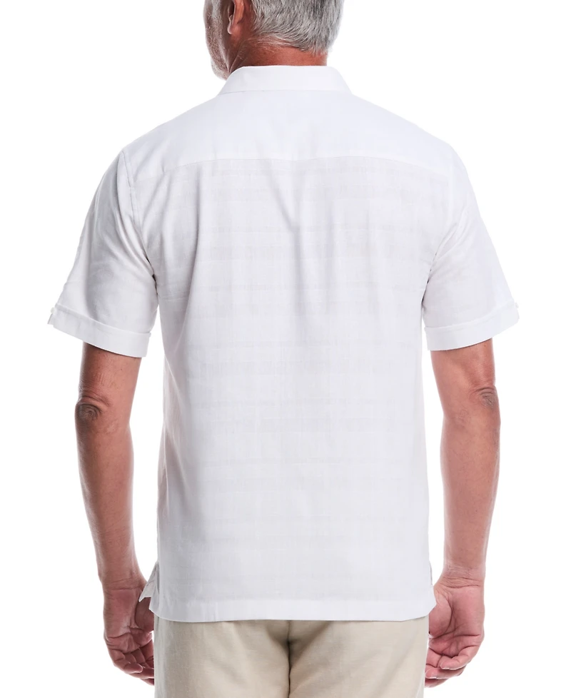 Cubavera Men's Tropical Placement Print Short Sleeve Button-Front Shirt