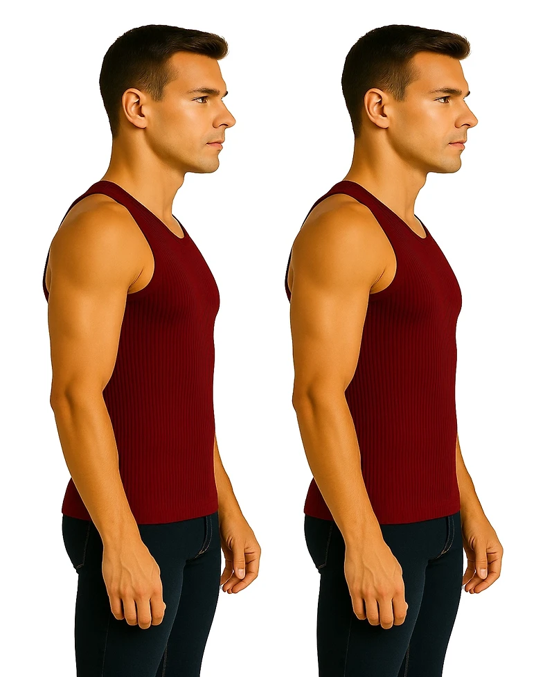 Galaxy By Harvic Men's -Pack Heavyweight Ribbed Tank Top