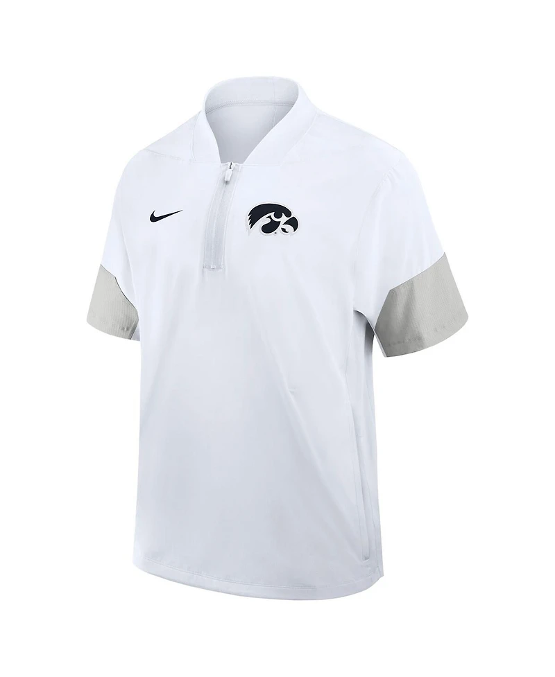 Nike Men's White Iowa Hawkeyes 2025 Sideline Coaches Lightweight Short Sleeve Jacket