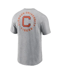 Nike Men's Heather Gray Clemson Tigers Campus 2-Hit T-Shirt