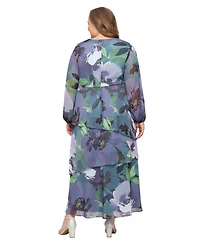 Sl Fashions Plus High-Low Chiffon A-Line Dress