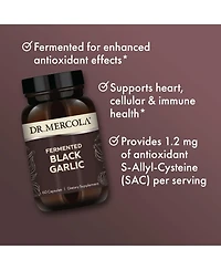 Dr. Mercola Fermented Black Garlic, 30 Servings, Supports Immune and Blood Pressure Health