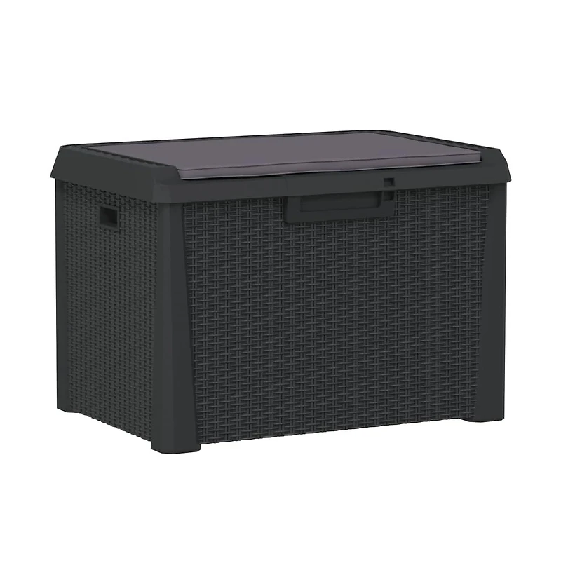 Patio Storage Box with Seat Cushion Anthracite 33 gal Pp