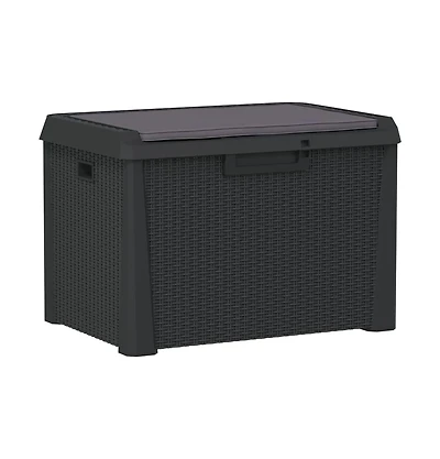 Patio Storage Box with Seat Cushion Anthracite 33 gal Pp