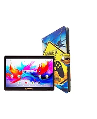 Linsay 10.1"Octa Core 256GB Storage Android 15 Tablet with Gamer Shape Case