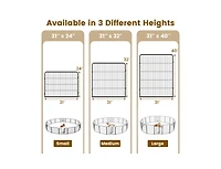 16 Panel 40 Inches Height Dog Playpen with Lock and Large Door