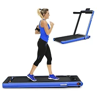 2.25 Hp 2-in-1 Folding Walking Pad Treadmill with Dual Display and App Control