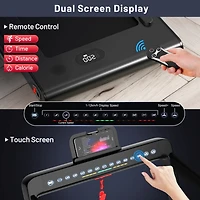 2.25 Hp 2-in-1 Folding Walking Pad Treadmill with Dual Display and App Control