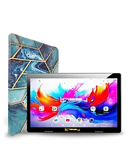 Linsay 10.1"Octa Core 256GB Storage Android 15 Tablet with Art Case