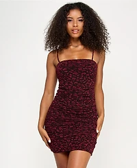 Emerald Sundae Juniors' Metallic-Knit Tie-Back Bodycon Dress