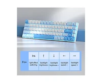 risokeys Portable 60% Mechanical Gaming Keyboard, Backlit Compact 68 Keys Mini Wired Office Keyboard with Red Switch for Windows Laptop Pc Mac