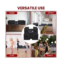Pyle 3-Piece Wireless Bt Streaming Stereo System – MP3, Usb, Fm Radio, Bass Reflex Speaker, Remote & 2 Wireless Microphones (Black)