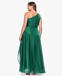 Xscape Plus One-Shoulder Organza Ball Gown