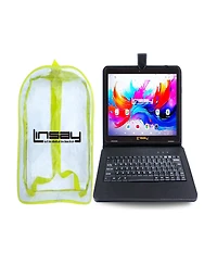 Linsay 10.1" Octa Core 256GB Storage Android 15 Tablet with Black Keyboard and Bag Pack