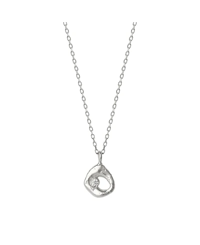 Spero London Dripping Molten Natural Textured Sterling Silver Authentic Pendant Necklace
