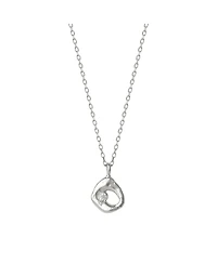 Spero London Dripping Molten Natural Textured Sterling Silver Authentic Pendant Necklace
