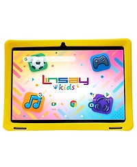 Linsay 10.1"Octa Core 256GB Storage Android 15 Tablet with Yellow Kids Defender Case and Backpack